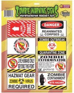 Zombie Warning Signs Magnete-Set