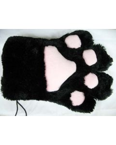 Plush Handschuhe schwarz/rosa
