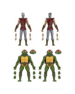 Teenage Mutant Ninja Turtles BST AXN Actionfiguren 4er-Pack Mirage Comics Foot Soldiers & Turtles Exclusive 13 cm